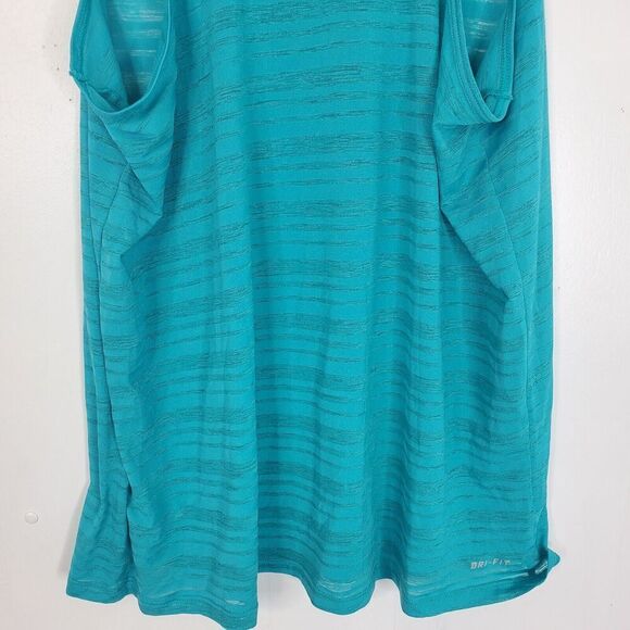 Nike Sheer Striping Tank Top Racerback Blue Workout Running Womens M Dri Fit - Picture 6 of 11